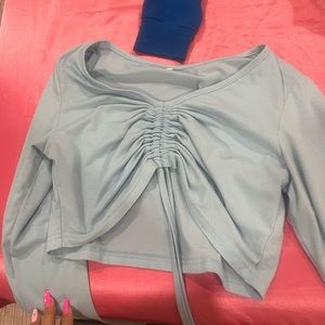 Shein long sleeve scrunch top